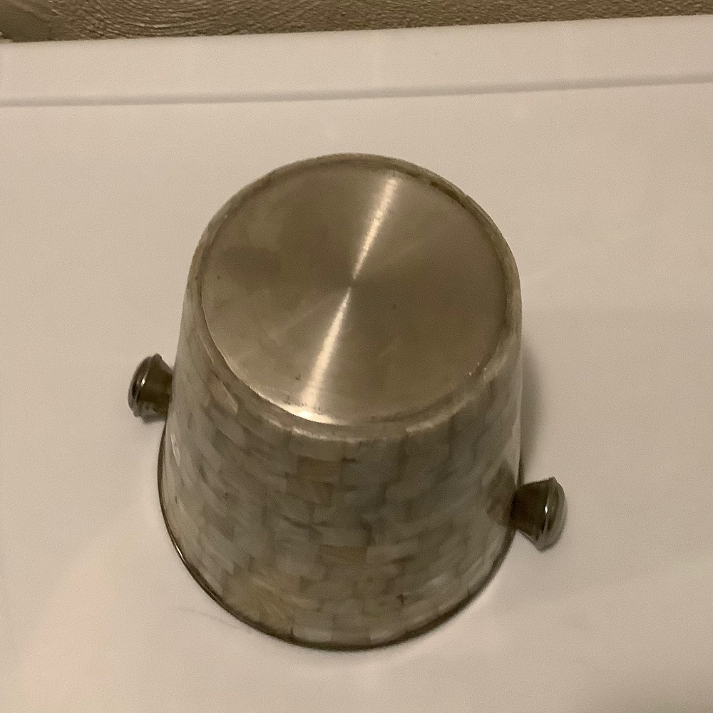 Mother of Pearl Ice Bucket | Stainless Steel Wine & Champagne Chiller | Coastal - Picture 9 of 10